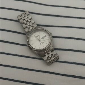 Pulsar Silver Watch with Day-Date Display